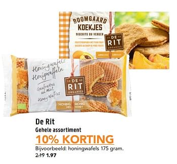Aanbiedingen Honingwafels - De Rit - Geldig van 17/07/2017 tot 30/07/2017 bij D.I.O. Drogist