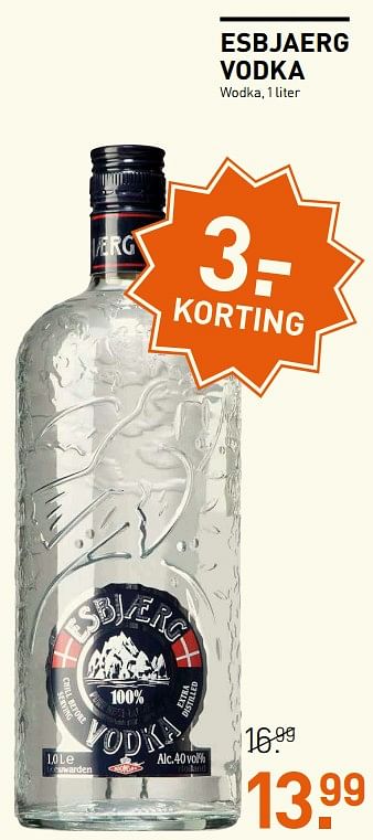 Aanbiedingen Esbjaerg vodka wodka - Esbjaerg - Geldig van 17/07/2017 tot 30/07/2017 bij Gall & Gall