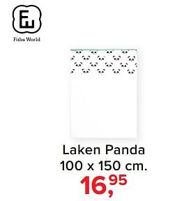 Aanbiedingen Laken panda - Fabs World - Geldig van 17/07/2017 tot 30/07/2017 bij Baby-Dump