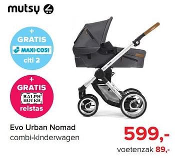 Aanbiedingen Evo urban nomad combi-kinderwagen - Mutsy - Geldig van 17/07/2017 tot 30/07/2017 bij Baby-Dump