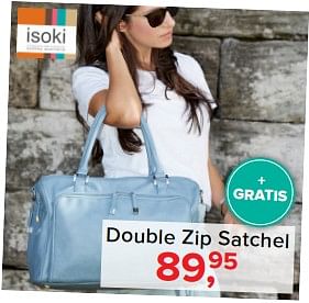Aanbiedingen Double zip satchel - Isoki - Geldig van 17/07/2017 tot 30/07/2017 bij Baby-Dump