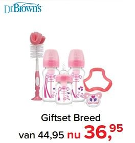 Aanbiedingen Giftset breed - DrBrown's - Geldig van 17/07/2017 tot 30/07/2017 bij Baby-Dump