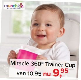 Aanbiedingen Miracle 360º trainer cup - Munchkin - Geldig van 17/07/2017 tot 30/07/2017 bij Baby-Dump