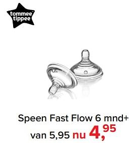 Aanbiedingen Speen fast flow 6 mnd+ - Tommee Tippee - Geldig van 17/07/2017 tot 30/07/2017 bij Baby-Dump