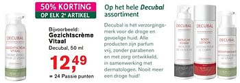 Aanbiedingen Gezichtscrème vitaal - Decubal - Geldig van 17/07/2017 tot 06/08/2017 bij Holland & Barrett
