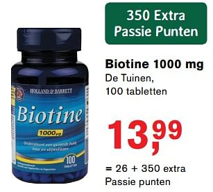 Aanbiedingen Biotine 1000 mg - Huismerk - Essenza - Geldig van 17/07/2017 tot 06/08/2017 bij Holland & Barrett