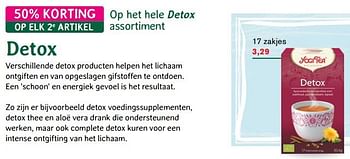 Aanbiedingen Detox - Yogi Tea - Geldig van 17/07/2017 tot 06/08/2017 bij Holland & Barrett