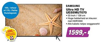 Aanbiedingen Samsung ultra hd tv ue55mu7070 - Samsung - Geldig van 17/07/2017 tot 30/07/2017 bij ElectronicPartner