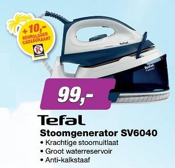 Aanbiedingen Tefal stoomgenerator sv6040 - Tefal - Geldig van 17/07/2017 tot 30/07/2017 bij ElectronicPartner