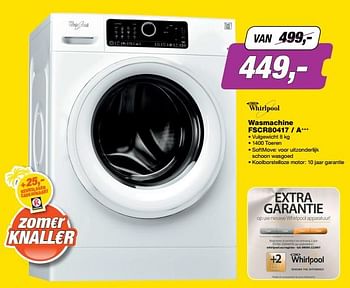 Aanbiedingen Whirlpool wasmachine fscr80417 - a+++ - Whirlpool - Geldig van 17/07/2017 tot 30/07/2017 bij ElectronicPartner