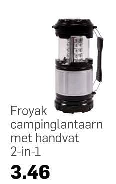 Aanbiedingen Froyak campinglantaarn met handvat - Froyak - Geldig van 19/07/2017 tot 25/07/2017 bij Action