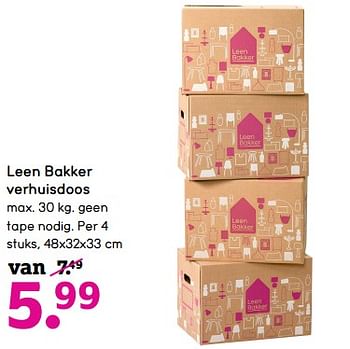 Aanbiedingen Leen bakker verhuisdoos - Huismerk - Leen Bakker - Geldig van 17/07/2017 tot 20/08/2017 bij Leen Bakker