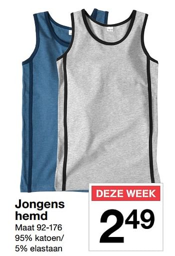 Aanbiedingen Jongens hemd - Huismerk - Zeeman  - Geldig van 22/07/2017 tot 28/07/2017 bij Zeeman