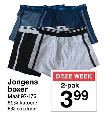 Aanbiedingen Jongens boxer - Huismerk - Zeeman  - Geldig van 22/07/2017 tot 28/07/2017 bij Zeeman