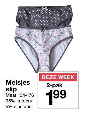 Aanbiedingen Meisjes slip - Huismerk - Zeeman  - Geldig van 22/07/2017 tot 28/07/2017 bij Zeeman