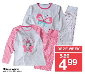 Aanbiedingen Meisjes pyjama - Huismerk - Zeeman  - Geldig van 22/07/2017 tot 28/07/2017 bij Zeeman