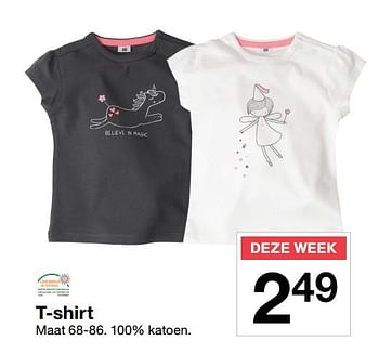 Aanbiedingen T-shirt - Huismerk - Zeeman  - Geldig van 22/07/2017 tot 28/07/2017 bij Zeeman