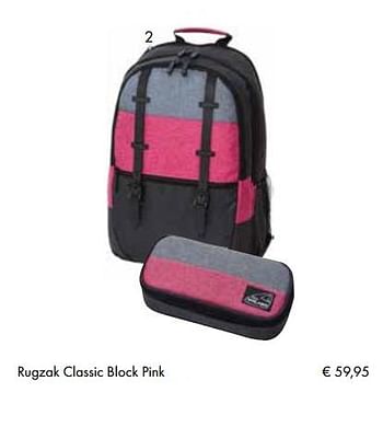 Aanbiedingen Rugzak classic block pink - Walker - Geldig van 01/08/2017 tot 15/09/2017 bij Multi Bazar