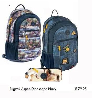 Aanbiedingen Rugzak aspen dinoscape navy - Stones &amp; Bones - Geldig van 01/08/2017 tot 15/09/2017 bij Multi Bazar