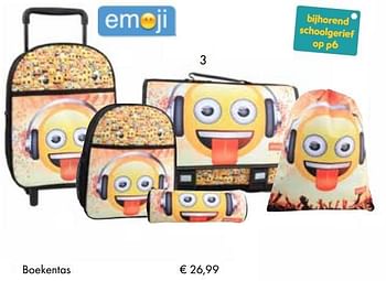 Aanbiedingen Boekentas - Emoji - Geldig van 01/08/2017 tot 15/09/2017 bij Multi Bazar