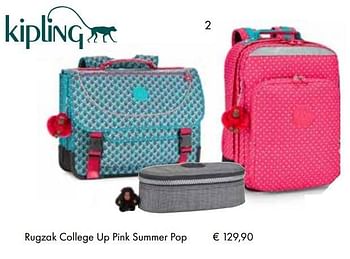 Aanbiedingen Rugzak college up pink summer pop - Kipling - Geldig van 01/08/2017 tot 15/09/2017 bij Multi Bazar
