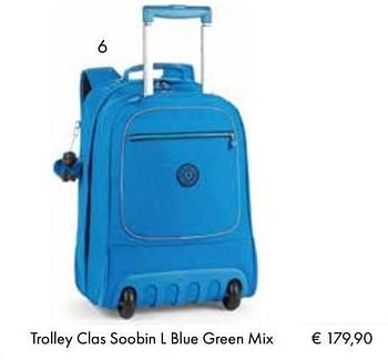 Aanbiedingen Trolley clas soobin l blue green mix - Kipling - Geldig van 01/08/2017 tot 15/09/2017 bij Multi Bazar