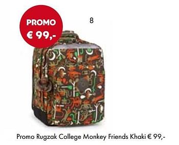 Aanbiedingen Promo rugzak college monkey friends khaki - Kipling - Geldig van 01/08/2017 tot 15/09/2017 bij Multi Bazar