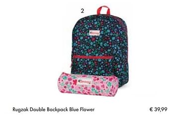 Aanbiedingen Rugzak double backpack blue flower - Huismerk - Multi Bazar - Geldig van 01/08/2017 tot 15/09/2017 bij Multi Bazar