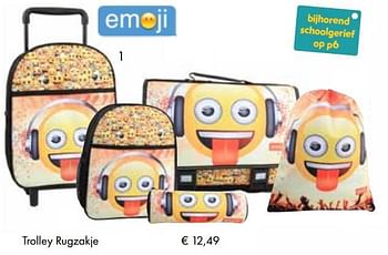 Aanbiedingen Trolley rugzakje - Emoji - Geldig van 01/08/2017 tot 15/09/2017 bij Multi Bazar