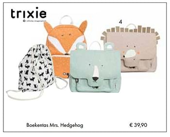 Aanbiedingen Boekentas mrs. hedgehog - Trixie - Geldig van 01/08/2017 tot 15/09/2017 bij Multi Bazar