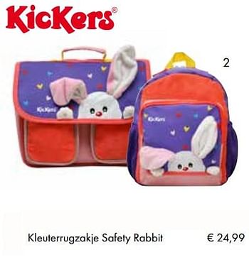 Aanbiedingen Kleuterrugzakje safety rabbit - Kickers - Geldig van 01/08/2017 tot 15/09/2017 bij Multi Bazar