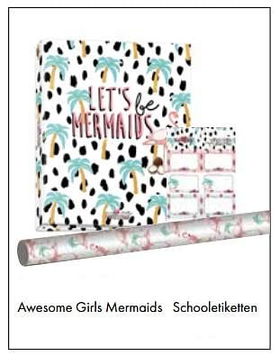 Aanbiedingen Mermaids schooletiketten - Awesome Girls - Geldig van 01/08/2017 tot 15/09/2017 bij Multi Bazar