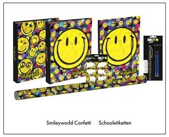 Aanbiedingen Schooletiketten - Smiley World - Geldig van 01/08/2017 tot 15/09/2017 bij Multi Bazar