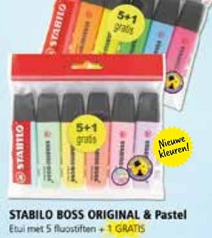 Aanbiedingen Boss original + pastel - Stabilo - Geldig van 01/08/2017 tot 15/09/2017 bij Multi Bazar