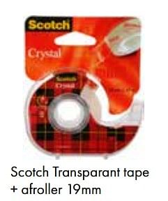 Aanbiedingen Transparant tape + afroller - Scotch - Geldig van 01/08/2017 tot 15/09/2017 bij Multi Bazar