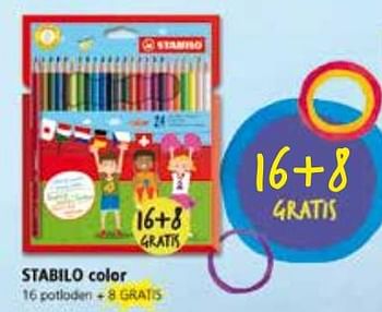 Aanbiedingen Color 16 potloden + 8 gratis - Stabilo - Geldig van 01/08/2017 tot 15/09/2017 bij Multi Bazar