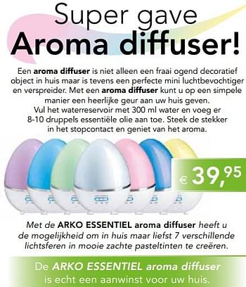 Aanbiedingen Arko essentiel aroma diffuser - Arkopharma - Geldig van 07/07/2017 tot 30/09/2017 bij De Rode Pilaren