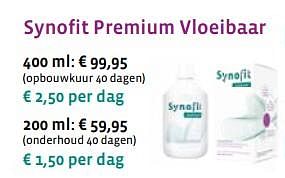Aanbiedingen Synofit premium vloeibaar - Synofit - Geldig van 07/07/2017 tot 30/09/2017 bij De Rode Pilaren