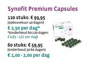 Aanbiedingen Synofit premium capsules - Synofit - Geldig van 07/07/2017 tot 30/09/2017 bij De Rode Pilaren