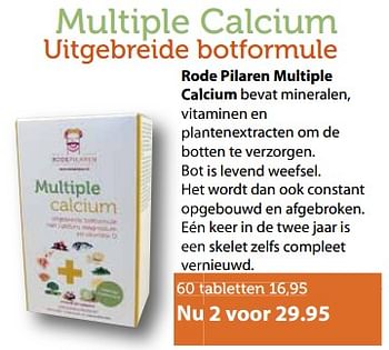 Aanbiedingen Rode pilaren multiple calcium - Huismerk - De Rode Pilaren - Geldig van 07/07/2017 tot 30/09/2017 bij De Rode Pilaren
