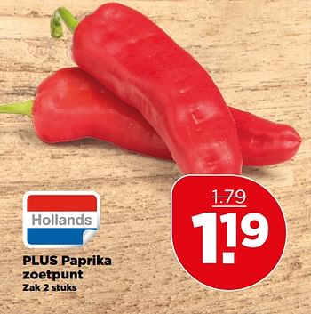 Aanbiedingen Paprika zoetpunt - Huismerk - Plus - Geldig van 23/07/2017 tot 29/07/2017 bij Plus