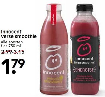 Aanbiedingen Innocent verse smoothie - Innocent - Geldig van 22/07/2017 tot 29/07/2017 bij Em-té