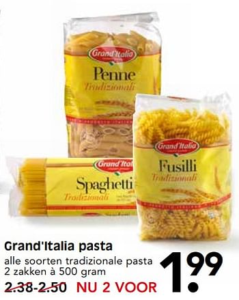 Aanbiedingen Grand`italia pasta - Grand Italia - Geldig van 22/07/2017 tot 29/07/2017 bij Em-té