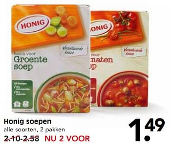 Aanbiedingen Honig soepen - Honig - Geldig van 22/07/2017 tot 29/07/2017 bij Em-té