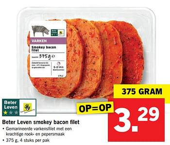 Aanbiedingen Beter leven smokey bacon filet - Huismerk - Lidl - Geldig van 24/01/2017 tot 30/07/2017 bij Lidl