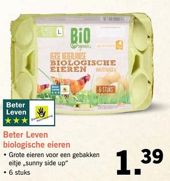 Aanbiedingen Beter leven biologische eieren - Huismerk - Lidl - Geldig van 24/01/2017 tot 30/07/2017 bij Lidl