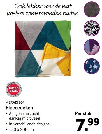 Aanbiedingen Fleecedeken - Meradiso - Geldig van 24/01/2017 tot 30/07/2017 bij Lidl
