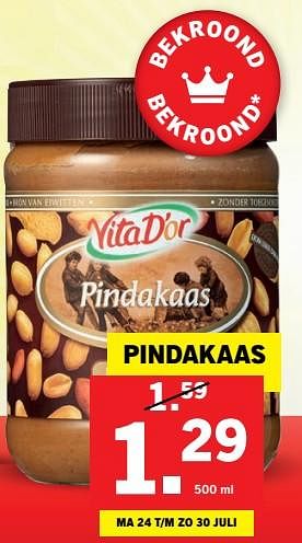 Aanbiedingen Pindakaas - Vita D'or - Geldig van 24/01/2017 tot 30/07/2017 bij Lidl