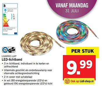 Aanbiedingen Led-lichtband - Livarno - Geldig van 24/01/2017 tot 30/07/2017 bij Lidl