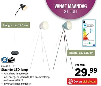 Aanbiedingen Staande led-lamp - Livarno - Geldig van 24/01/2017 tot 30/07/2017 bij Lidl